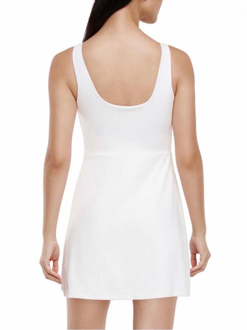 GapFit Active Tank Dress: White, Size Large - Built-in Bra & Bike Shorts - Picture 4 of 11